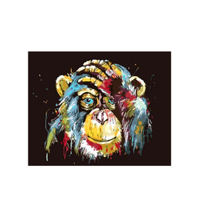 Biçare Orangutan Sticker(Çerçeveli) 70x90 Sayılarla Boyama Hobi Seti