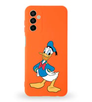 Samsung Galaxy M23 Uyumlu Lansman Kılıf Altı Kapalı İçi Kadife  Donald Duck-C Tasarımlı  Kapak (Şeffaf)