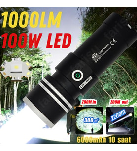 Gold Kama ultra güçlü 100 watt full metal tasarım el feneri