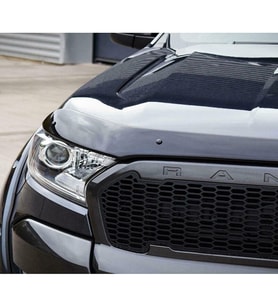 Ford Ranger 2015 ve üzeri Ön Kaput Koruyucu Rüzgarlığı Piano Black 3.2 mm Kalın Plastik