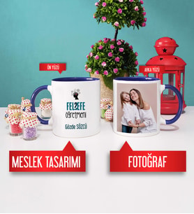 Felsefe Öğretmenine Hediye Felsefe Öğretmeni Kupa Bardak Lacivert Fotoğraflı