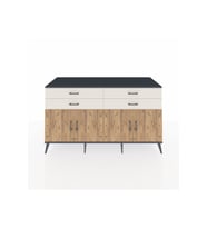 Kronos Konsol 2 Raflı 4 Çekmeceli 8 Kapaklı 176x59x99 Antrasit-Çam/Aytaşı