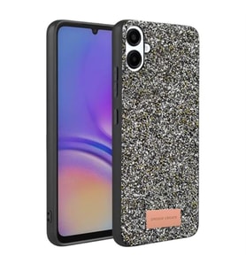 Coverzone Samsung Galaxy A07 4G ile Uyumlu Parlak Simli Telefon Bright K?l?f? Boncuk ??lemeli ??k Tasar?m Darbe Emici Kenarlar Tam Koruma Sa?layan Kaymaz Kapak Galaxy A07 4G i�in K?l?f Gold