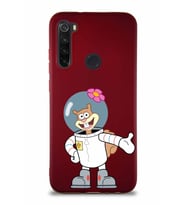 Xiaomi Redmi Note 8 Soft Premier Kapak Sandy Tasarımlı Silikon Kılıf - Mürdüm (Şeffaf)