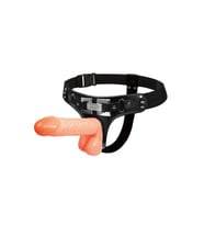 18,2 cm Belden Bağlamalı İçi Dolu Strapon Penis