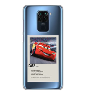 Xiaomi Redmi Note 9 Uyumlu Cars Mcqueen Desenli Şeffaf Telefon Kılıfı