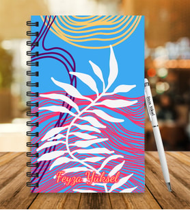 Kişiye Özel Ahşap Defter Kalem Seti