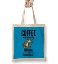 Funny Coffee Drinks Lover Gift Quote - Vintage Retro Rainbow Style Bez Çanta Uzun Saplı