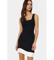 Kadın Bodycon Mini Elbise Kare Yaka İki Yazlık Modern Tasarım Günlük Kullanım Kaliteli Malzeme