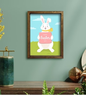 BK Gift Paskalya Bayramı Doğal Masif Ahşap Çerçeveli Tablo 30x40cm-4