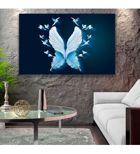3D Beyaz Tu¨y Kanvas Tablo
