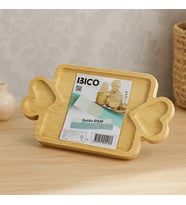 Bambu Ahşap Servis Tepsisi 25x14 cm - 3 Bölmeli Sunum Tahtası