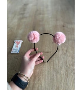 Pembe Ponpon Kız Çocuk Tacı