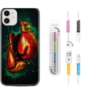 Apple iPhone 11 12 13 Mini Kılıf Kablo Koruma Spiral Silikon Boks Eldiveni 1763
