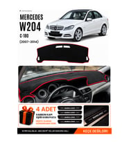 e-biz MERCEDES W204 C180 (2007-2014) Uyumlu Torpido Örtüsü, Torpido Kılıfı - Siyah-Kırmızı - MB006