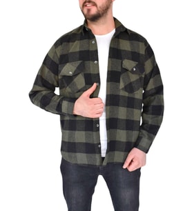 Erkek Oduncu Çift Cep Kapaklı Regular Fit Gömlek BGL-ST02338 (Haki)