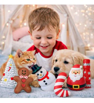 Yılbaşı Noel Baba Oyuncağı – Sıkınca Ses Çıkaran Isırma Oyuncağı – Dayanıklı ve Eğlenceli Tasarım – Kedi ve Köpekler İçin İnteraktif Tekli Oyuncak