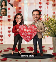 BK Gift Kişiye Özel Sevgili Karikatürlü Ahşap Biblo -32, Fotoğraftan Karikatür, Sevgililer Günü Hediyesi, Ev Hediyesi