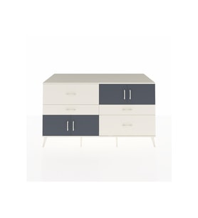 Kronos Konsol 2 Raflı 4 Çekmeceli 4 Kapaklı 176x59x99 Aytaşı-Antrasit/Aytaşı