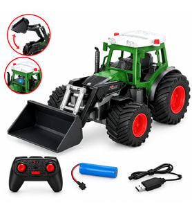 Uzaktan Kumandalı Çiftlik Traktörü Forklift Yada Kepçe Başlıklı - Sesli Işıklı Şarjlı RC Traktör Oyuncak