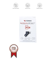 Torima Siyah 64GB Çift Sürücülü USB-TYPE-C OTG