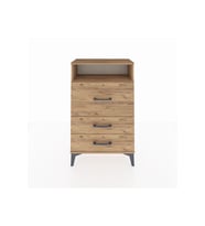 Arges Komodin Tek Raflı 3 Çekmeceli 60x30x96 Çam-Çam