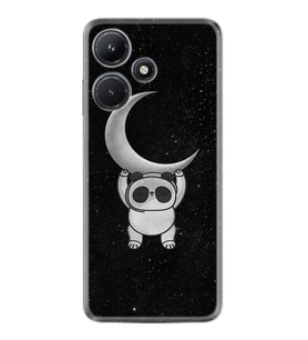 Infınix Hot 30i Kılıf Resimli Desenli Silikon Platinium Series Panda Moon 1811