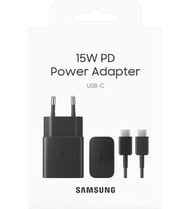 Samsung 15 Watt Hızlı Şarj Seti, Type-C Adaptör Ve Type-C Kablo, Siyah, Ep-T1510Xbegww