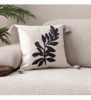 Comfort Punch Desenli Kırlent Kılıfı Kare Dekoratif Bohem Nakışlı Koltuk Yastık Kılıfı panç (A.Lacivert)