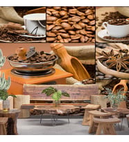 Fincanda Kahve Çekirdeği Temalı Cafe Duvar Kağıdı Baskı