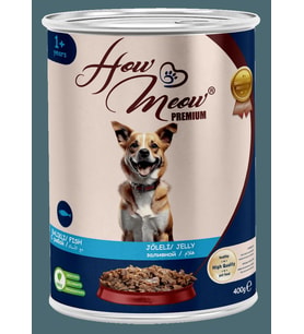 HOW MEOW 12 ADET JÖLELİ PARÇA ETLİ YETİŞKİN KÖPEK YAŞ MAMASI BALIKLI