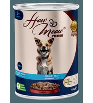 HOW MEOW 12 ADET JÖLELİ PARÇA ETLİ YETİŞKİN KÖPEK YAŞ MAMASI BALIKLI