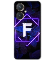 Vivo Y27 Kılıf HD Desen Baskılı Kılıf - Dark Neon Yaprak F Harfi