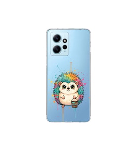Redmi Note 12 4G ile Uyumlu Splash Kirpi Tasarımlı Şeffaf Silikon Kılıf