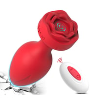 Uzaktan Kumandalı Gül Şekilli  Vibrator Kırmızı