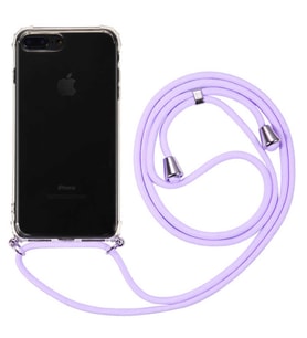 Apple iPhone 7 Plus Kılıf Boyna Askılı İpli Şeffaf Case (Renksiz)