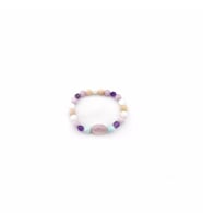 Doğal Taş Bileklik-Pembe Opal, Ametist, Kunzit, Larimar,Ay Taşı B584