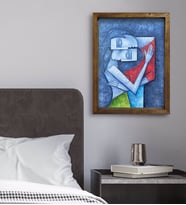 BK Gift Yatak Odası Konseptli Doğal Masif Ahşap Çerçeveli Tablo 45x65cm-74