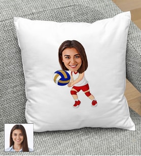 Kişiye Özel Voleybol Tasarımlı Karikatür Yastık 104