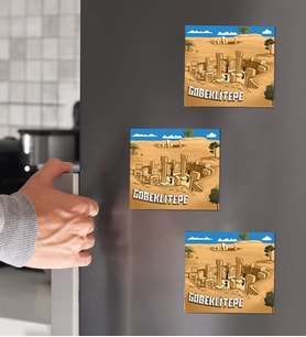 Göbeklitepe Tasarımlı 3'lü Ahşap Magnet