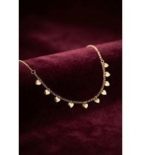 Gold Pirinç Kalp Model Kadın Kolye TJ-BKO11250