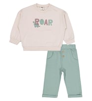 Civil Baby Dinozor Baskılı 6-18 Ay Takım - Bej