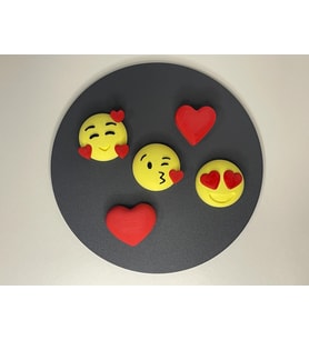 3D Baskı 5li Emoji Magnet Seti - Eğlenceli Buzdolabı ve Pano Süsü