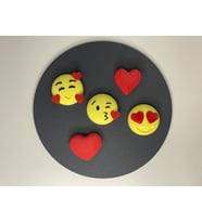 3D Baskı 5li Emoji Magnet Seti - Eğlenceli Buzdolabı ve Pano Süsü