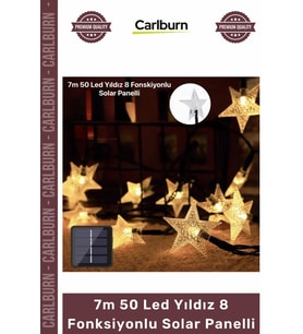 #Solar Bahçe Aydınlatma Dekoratif Solar 7m 50 Led Damla 8 Fonksiyonlu Solar Panelli Gün Işığı