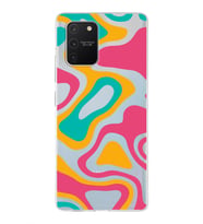 Samsung Galaxy A91  Kapak Renkli Desen Tasarımlı Şeffaf Silikon Kılıf