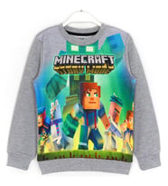 Minecraft Story Mode Baskılı Erkek Çocuk Sweatshirt 5 - 14 Yaş