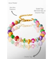 Sertifikalı Amorf Model Multicolor Sedef Taşı Bileklik - Ayarlamalı (Çok Renkli)