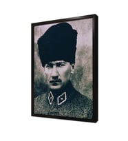 Kalpaklı Atatürk Çerçeveli Mdf Tablo