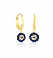 Sosyeteli Altın Sallantılı Küpe 14K Gold Taşlı (Çok Renkli)